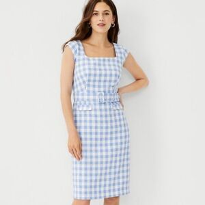 Ann Taylor blue and white patterned dress